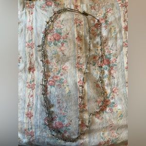 Double string clear beaded necklace